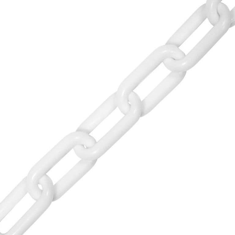 Securit Short Link Plastic Chain White - 6mm x 5m