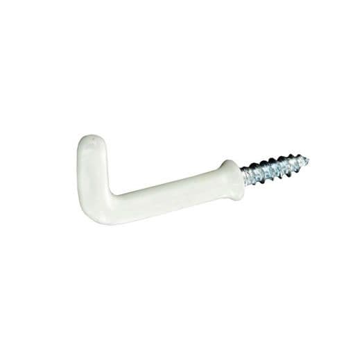 Securit Square hooks plastic coated white - 25mm, only available by special order