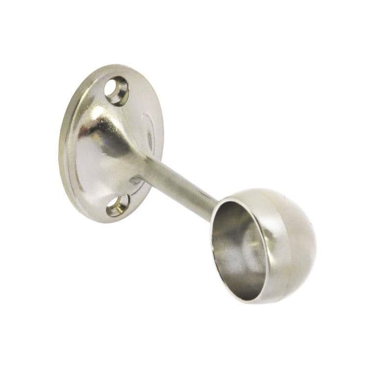 Securit Towel Rail End Bracket Brushed Nickel - 25mm