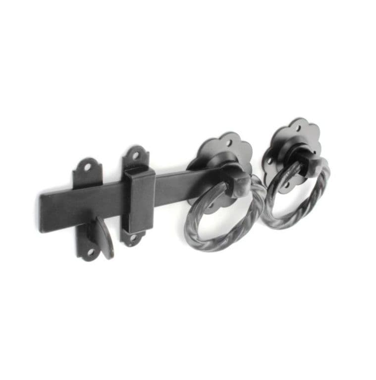 Securit Twisted Ring Gate Latch Black - 150mm