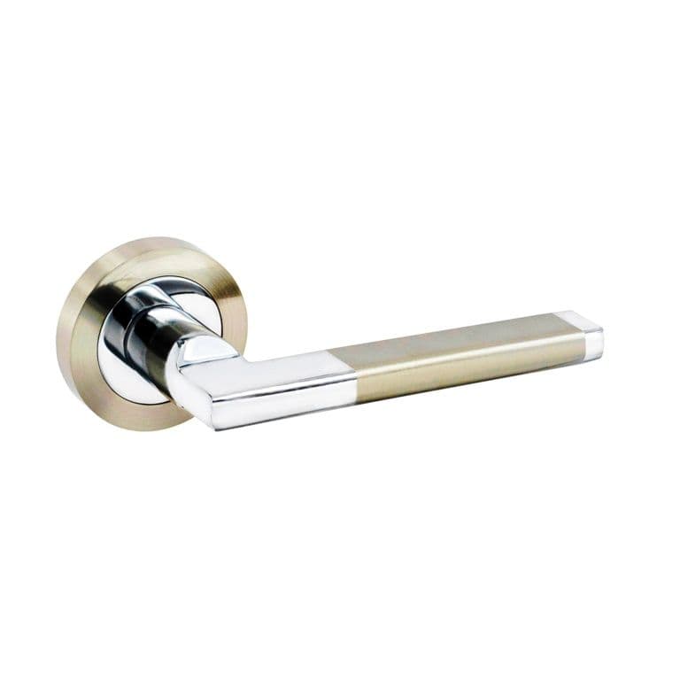 Securit Ultra Lever On Rose Handle Pair - Satin Nickel/Chrome Plated