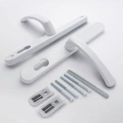 Securit Upvc Sprung Door Handle 68 PZ (Pair) - 215mm White