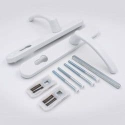 Securit Upvc Sprung Door Handle 92 PZ (Pair) - 215mm White