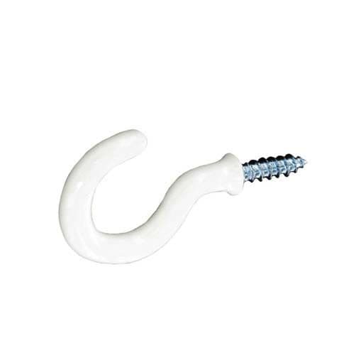 Securit White Plasic Covered Hooks Pack 3 - 50mm