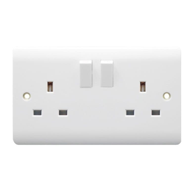 Securlec 2 Gang Switched Socket Double Pole - 13A