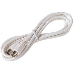 Securlec 2m TV Fly Lead Coax Plug to Coax Plug, White - Skin Packed