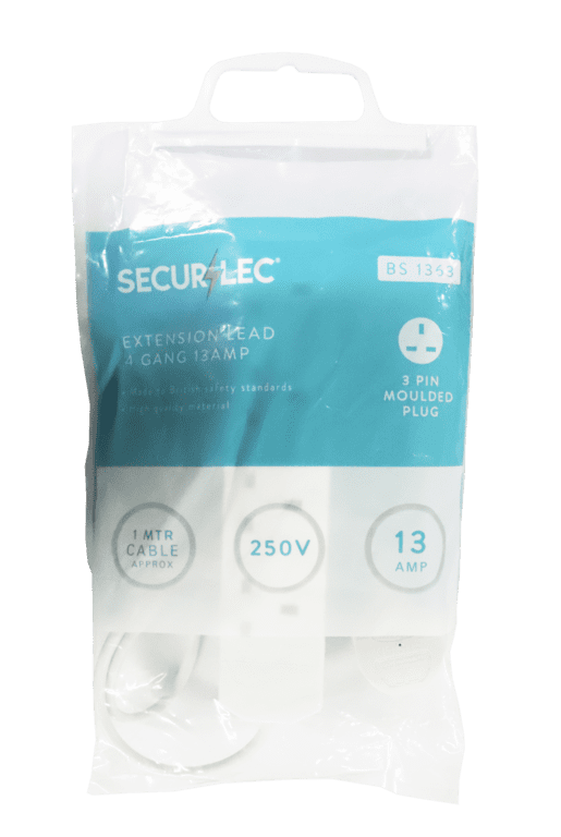 Securlec 4 Gang Extension Lead - 1m 13 Amp