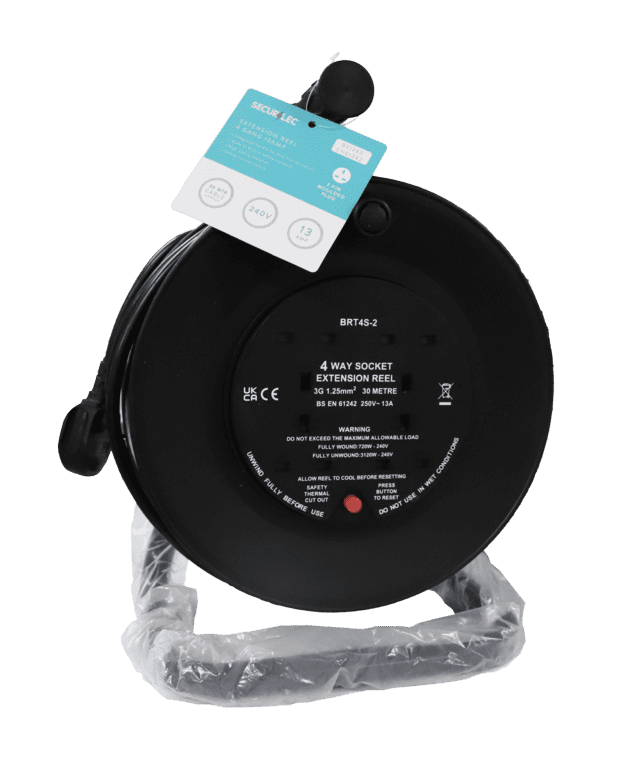 Securlec 4 Gang Extension Reel - 30m /13A