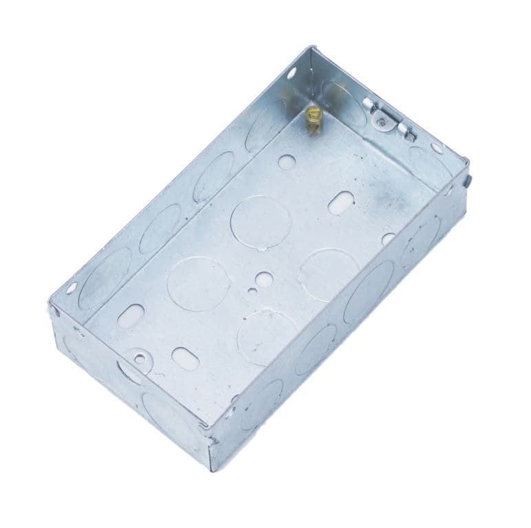 Securlec 47mm 2 Gang Metal Box to BS4664 - Pre-Packed