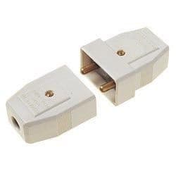 Securlec 5A, 2 Pin Nylon Connector, White - Bubble Packed