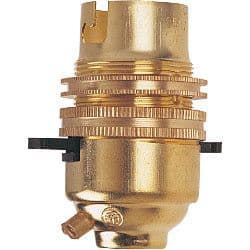 Securlec BC Brass 1/2" Switched Lampholder with Earth - Skin Packed