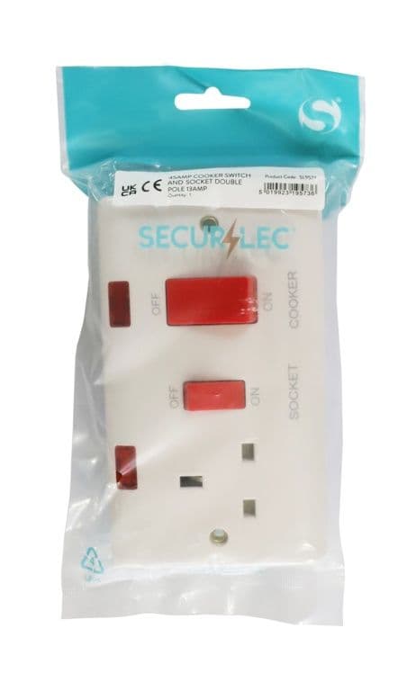 Securlec Cooker Switch & Socket Double Pole - 13 Amp