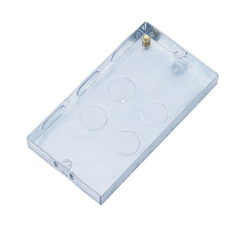 Securlec Metal Back Box 2 Gang - 25mm