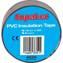 Securlec PVC Insulation Tape Pack 10 - Brown 5m