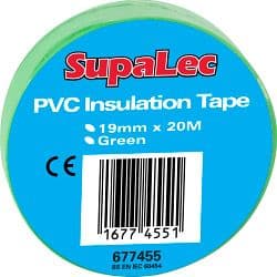 Securlec PVC Insulation Tape Pack 10 - Green 20m