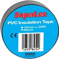 Securlec PVC Insulation Tapes - Black 20m Pack 10