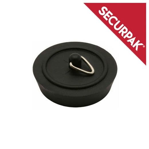 Securpak Bath Plug Pack 2 - 45mm Black