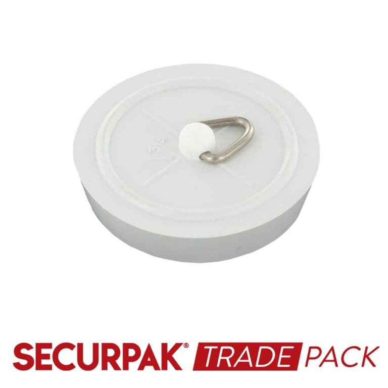 Securpak Bath Plug White 45mm - 10 Pack