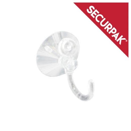 Securpak Clear Suction Hook - 35mm Pack 3
