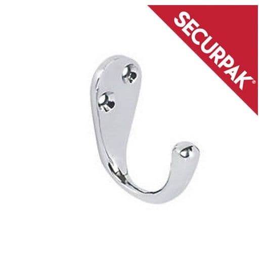 Securpak Coat Hook - 50mm Chrome Plated