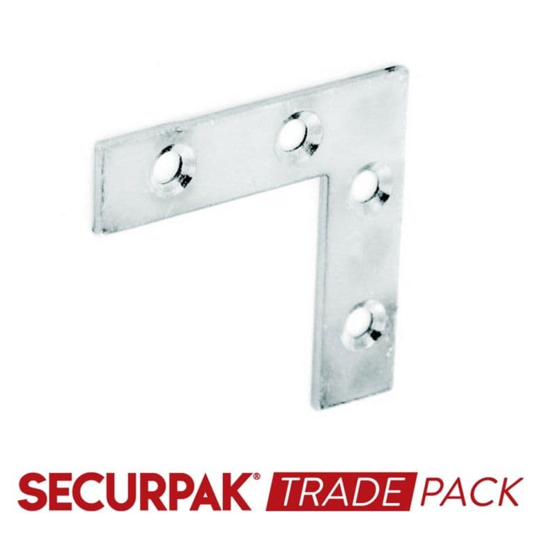 Securpak Corner Plate Zinc Plated 50mm - 10 Pack