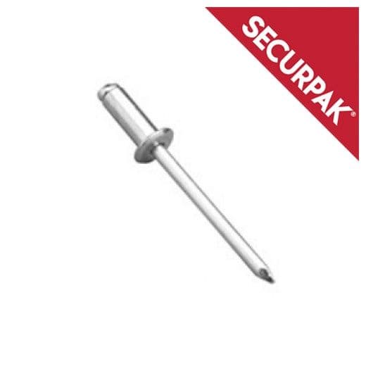 Securpak Domehead Aluminium & Steel Rivets - 4.0x14 Pack 12