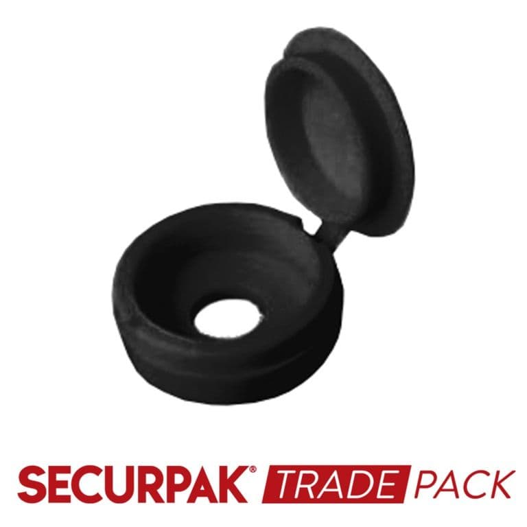 Securpak Fold Over Screw Caps 10g Black - Pack 80