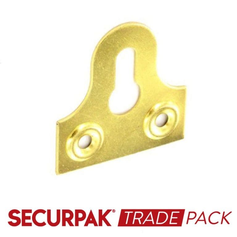 Securpak Glass Plate Slotted Brass Plated 32mm - 30 Pack
