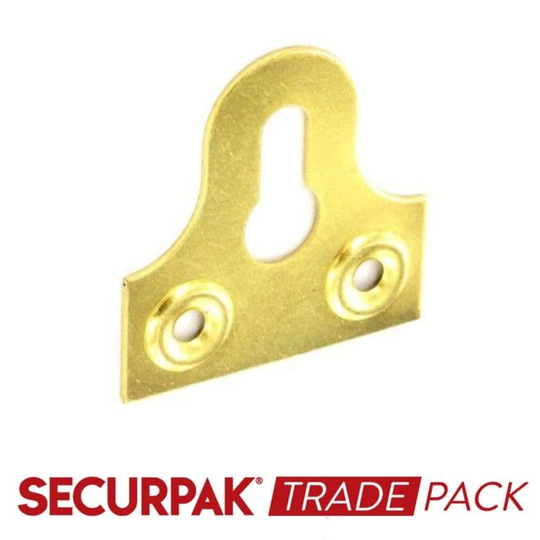 Securpak Glass Plate Slotted Brass Plated 38mm - 25 Pack