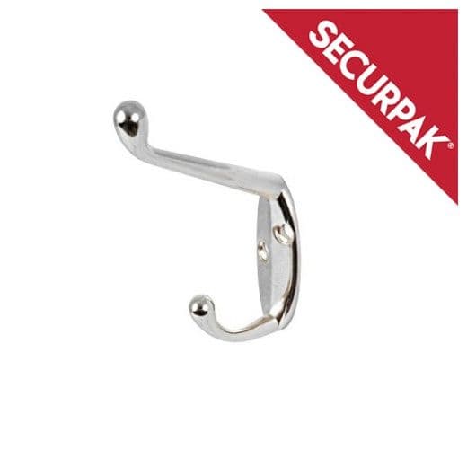 Securpak Hat & Coat Hook - 105mm Chrome Plated