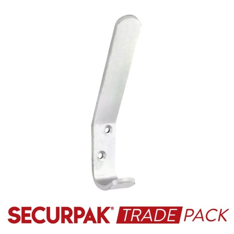 Securpak Hat & Coat Hook Alu 4mm 125mm - 6 Pack