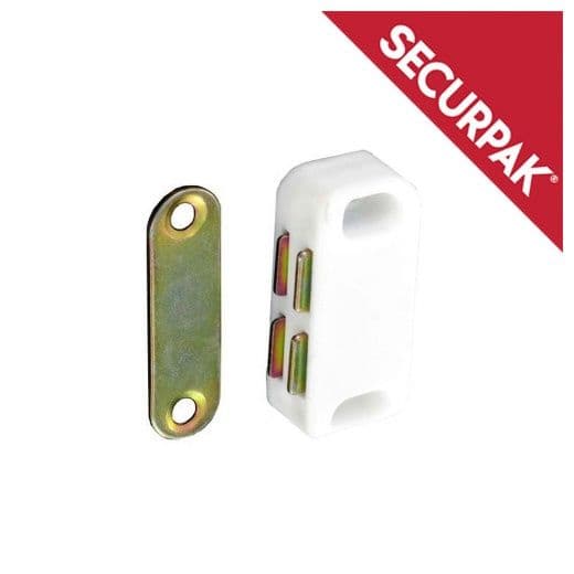 Securpak Magnetic Catch Pack 2 - 38mm White