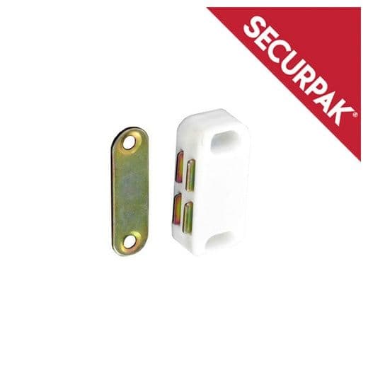 Securpak Magnetic Catch White 30mm - Pack 3