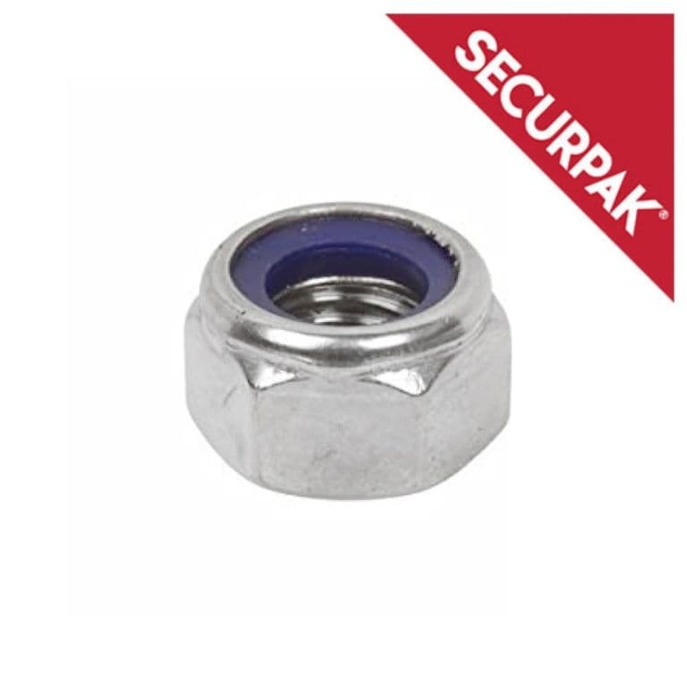 Securpak Nylon Locking Nut ZP M10 - Pack 8
