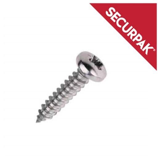 Securpak Pozi Pan Self Tapping Screws ZP - 4 x 25mm Pack 23