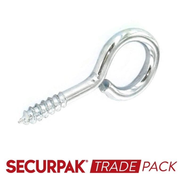 Securpak Screw Eye Zinc Plated 55mmx12 - 30 Pack