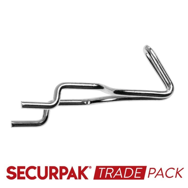 Securpak Single Pegboard Hook Zinc Plated - 20 Pack