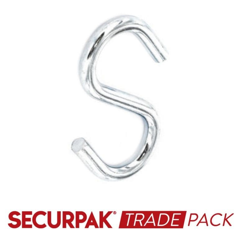 Securpak Steel S Hooks Zinc Plated 38mm - 20 Pack