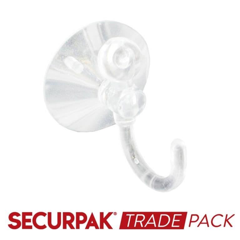 Securpak Suction Hook Clear 45mm - 15 Pack