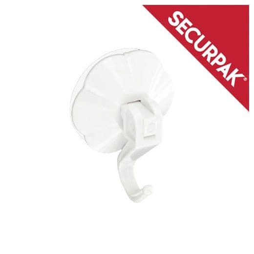 Securpak White Suction Hook With Lever - 50mm