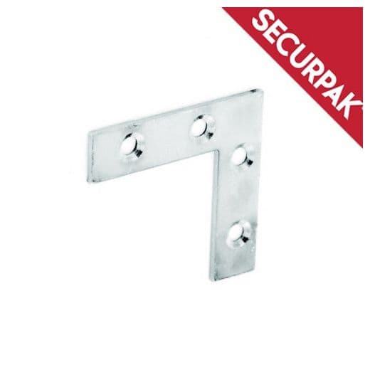 Securpak Zinc Plated Corner Plate - 50mm Pack 4