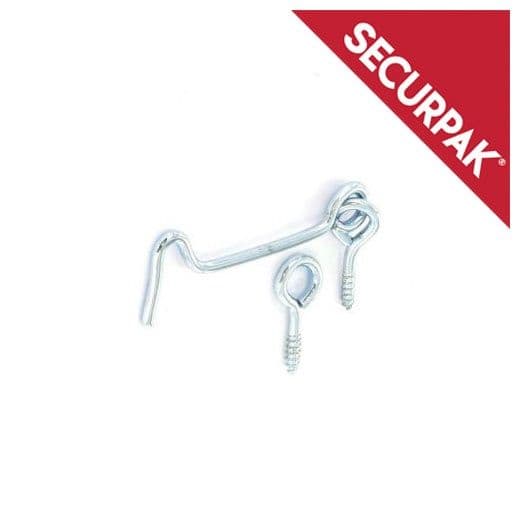 Securpak Zinc Plated Gate Hook & Eye - 75mm Pack 4