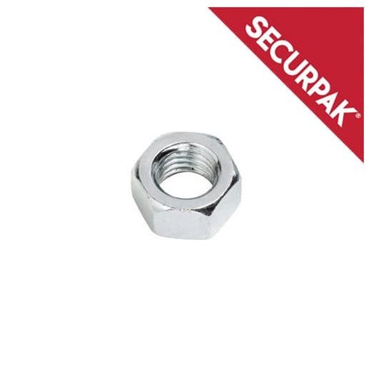 Securpak Zinc Plated Hexagon Nuts - M12 Pack 6