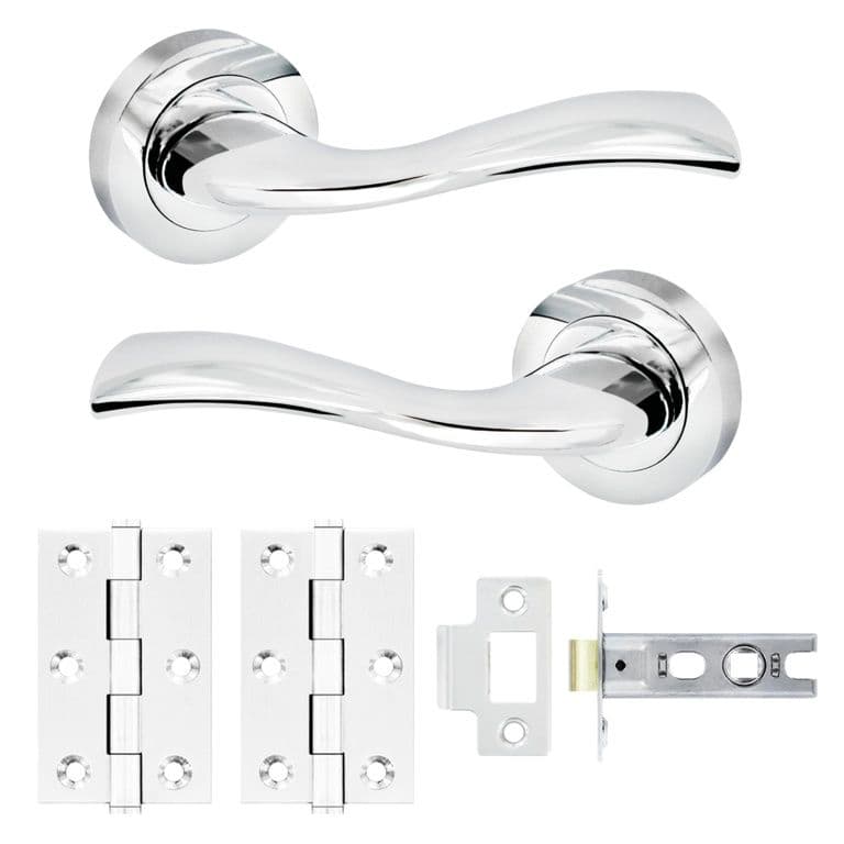 Smiths Architectural Aria Handle Latch Pack CP - 52mm rose dia.