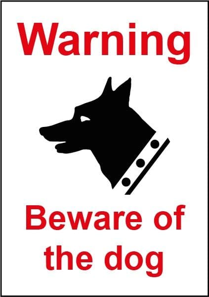 Smiths Architectural Beware Of Dog Sign - 148mmx210mm
