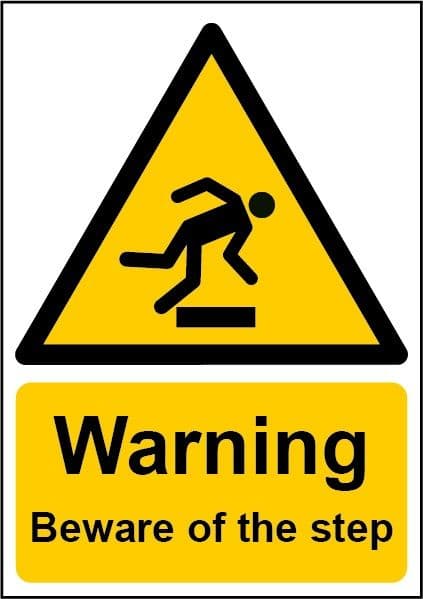 Smiths Architectural Danger Beware Step Sign - 148mmx210mm