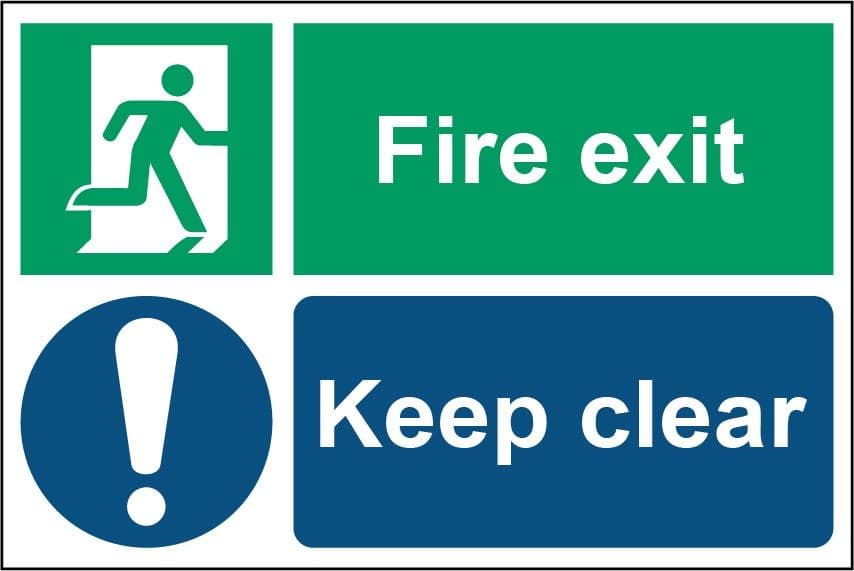 Smiths Architectural Fire Exit Keep Clear Sign - 200x300mm