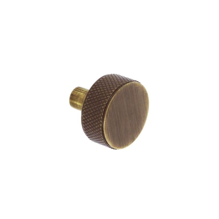 Smiths Architectural Knurled Disc Knob 32mm - Antique Brass