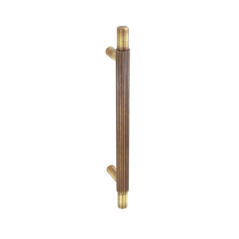 Smiths Architectural Linear Knurled Handle 128mm - Antique Brass