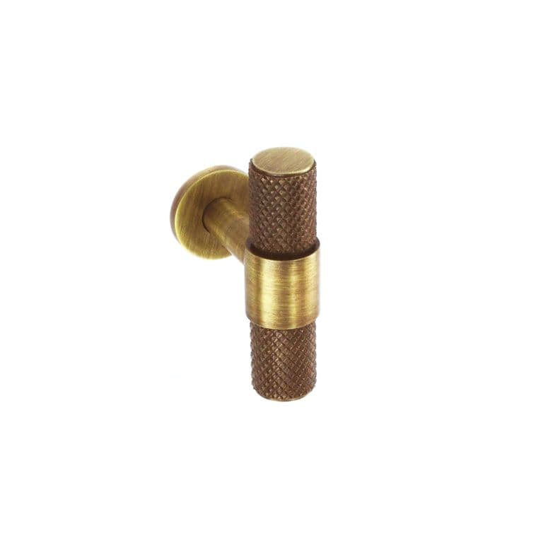 Smiths Architectural Shouldered T Knob 38mm - Antique Brass